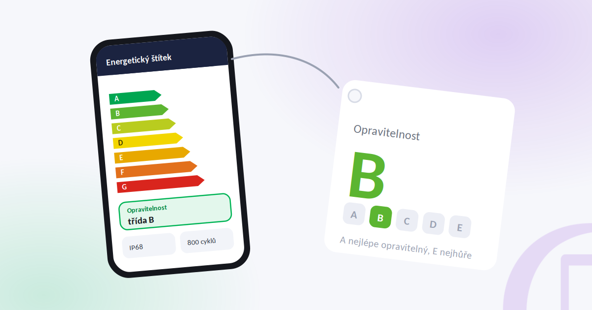Energetický štítek na mobilu: jak číst třídu opravitelnosti A až E