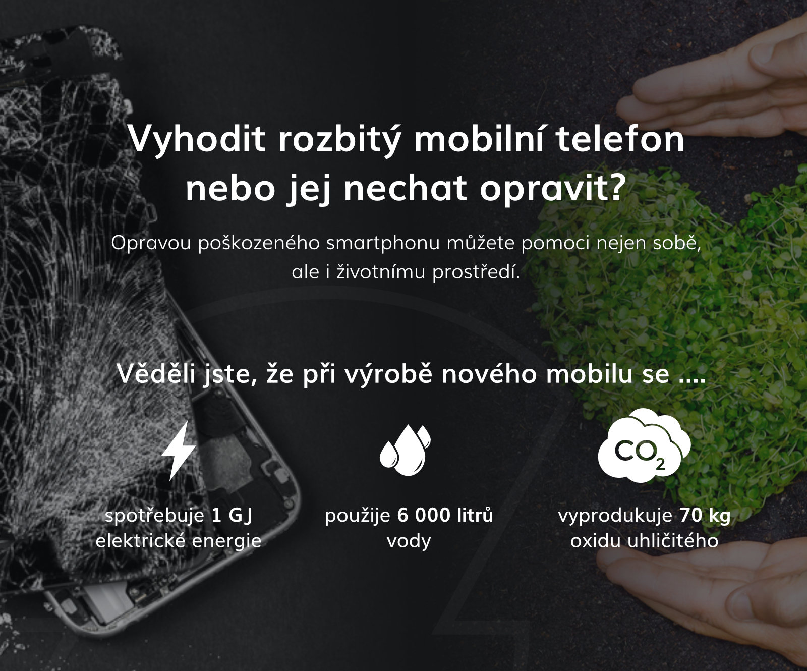 Vyhodit rozbitý mobilní telefon