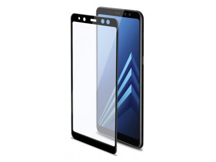 Ochranné tvrzené sklo CELLY 3D Glass pro Samsung Galaxy A8 Plus (2018), černé (sklo do hran displeje, anti blue-ray)