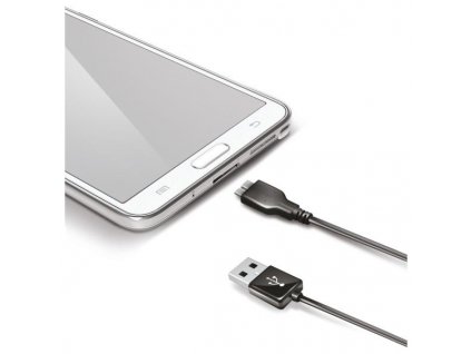 Datový USB kabel CELLY s konektorem microUSB B, USB 3.0, černý  USBNOTE3B