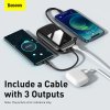 BASEUS Power Banka 20000MAH QPOW PRO - USB + TYPE C - PD 20W s Lightning Kabelem Black / Černá – obrázek