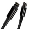 Baseus CATLWJ-01 Tungsten Gold Fast Charge Kabel USB-C to Lightning 20W 1m Black – obrázek