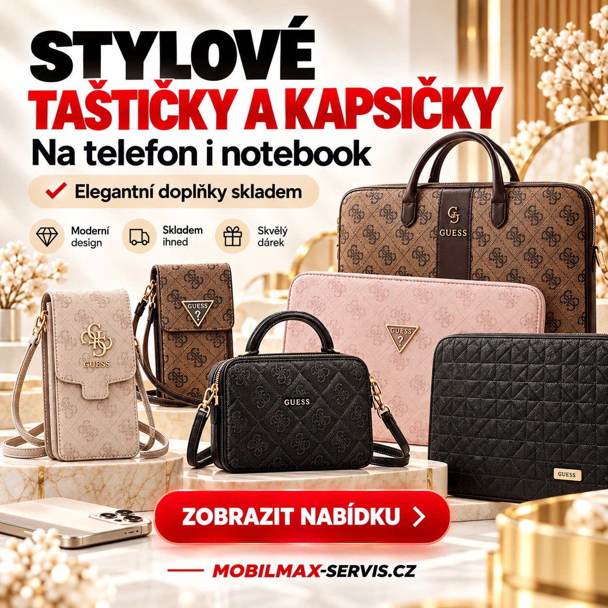 Stylové tašky a kapsy na telefony a notebooky