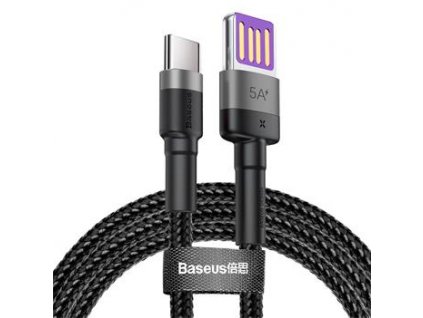 Baseus CATKLF-PG1 Cafule Quick Charging Datový Kabel USB Double Sided to USB 40W 1m Gray/Black