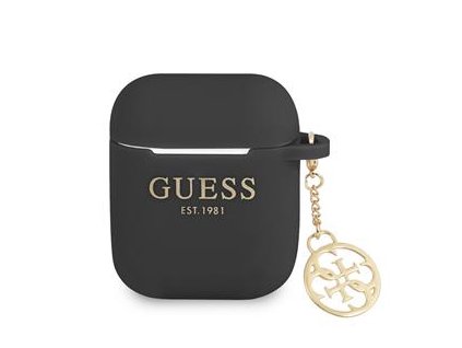 Guess 4G Charms Silikonové Pouzdro pro Airpods 1/2 Black