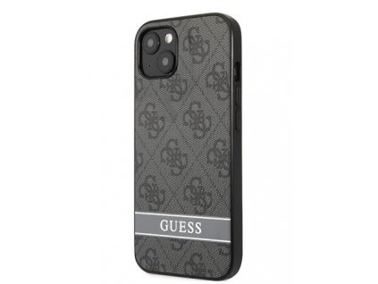 Guess PU 4G Stripe Zadní Kryt pro iPhone 13 Grey