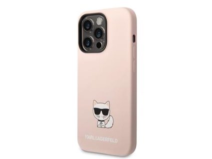 Karl Lagerfeld Liquid Silicone Choupette Zadní Kryt pro iPhone 14 Pro Max Pink