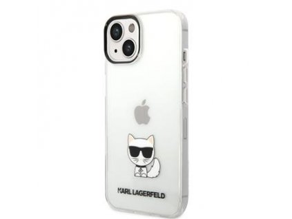 Karl Lagerfeld Choupette Logo Zadní Kryt pro iPhone 14 Plus Transparent