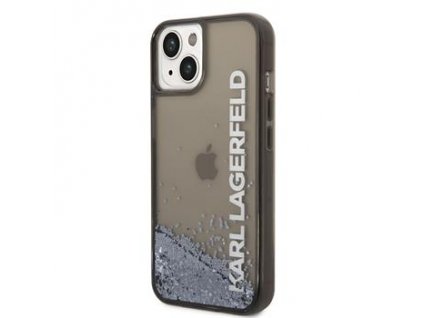 Karl Lagerfeld Translucent Liquid Glitter Zadní Kryt pro iPhone 14 Plus Black