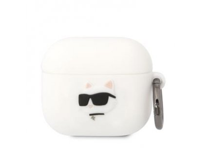 Karl Lagerfeld 3D Logo NFT Choupette Head Silikonové Pouzdro pro Airpods 3 White