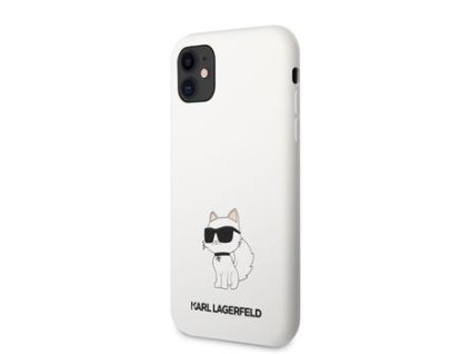 Karl Lagerfeld Liquid Silicone Choupette NFT Zadní Kryt pro iPhone 11 White