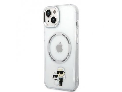 Karl Lagerfeld IML Karl and Choupette NFT MagSafe Zadní Kryt pro iPhone 14 Transparent