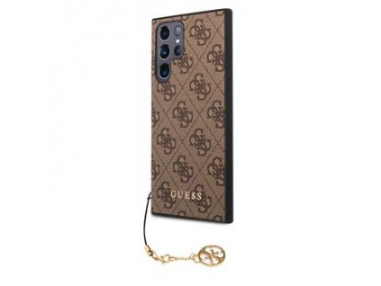 Guess 4G Charms Zadní Kryt pro Samsung Galaxy S23 Ultra Brown