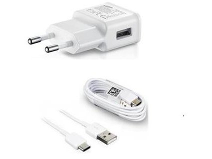 EP-TA200EWE + EP-DR140AWE Samsung 15W Cestovní nabíječka + USB-C Datový Kabel White (OOB Bulk)