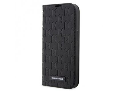 Karl Lagerfeld PU Saffiano Monogram Book Pouzdro pro iPhone 14 Pro Black