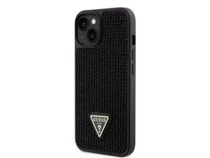 Guess Rhinestones Triangle Metal Logo Kryt pro iPhone 14 Black