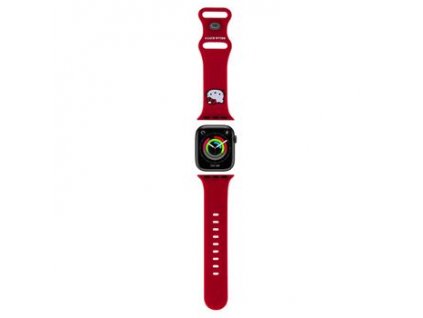 Hello Kitty Liquid Silicone Kitty Head Logo Řemínek pro Apple Watch 38/40mm Red