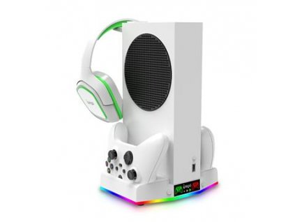 iPega XBS011S Multifunkční Nabíjecí RGB Stojan s Chlazením pro Xbox Series S + 2ks Baterií