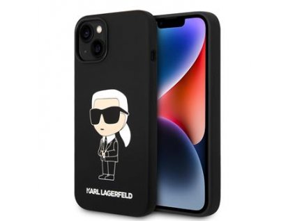 Karl Lagerfeld Liquid Silicone Ikonik NFT Zadní Kryt pro iPhone 15 Black