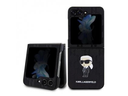 Karl Lagerfeld PU Saffiano Monogram Ikonik NFT Zadní Kryt pro Samsung Galaxy Z Flip 5 Black