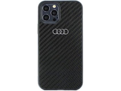 Audi Carbon Fiber Zadní Kryt pro iPhone 12/12 Pro Black