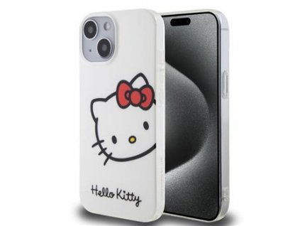 Hello Kitty IML Head Logo Zadní Kryt pro iPhone 15 White