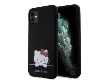 Hello Kitty Liquid Silicone Daydreaming Logo Zadní Kryt pro iPhone 11 Black