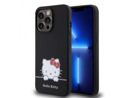 Hello Kitty Liquid Silicone Daydreaming Logo Zadní Kryt pro iPhone 13 Pro Black