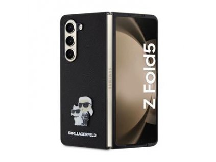 Karl Lagerfeld PU Saffiano Karl and Choupette NFT Zadní Kryt pro Samsung Galaxy Z Fold 5 Black