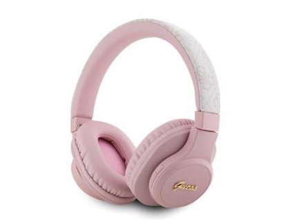 Guess PU Leather 4G Tone on Tone Script Logo BT5.3 Stereo Headphone Pink