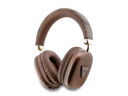 Guess PU Leather 4G Triangle Logo Bluetooth Stereo Headphone Brown