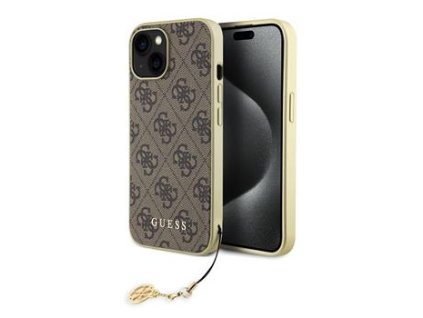 Guess 4G Charms Zadní Kryt pro iPhone 15 Brown