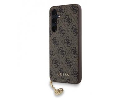 Guess 4G Charms Zadní Kryt pro Samsung Galaxy A35 5G Brown