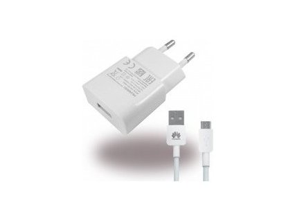 HW-050100E01W Huawei USB Cestovní nabíječka + microUSB Dat. Kabel White (Bulk)