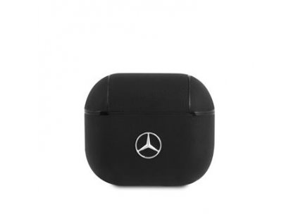 Mercedes Kožené Pouzdro pro AirPods 3 Black