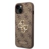 Guess PU 4G Metal Logo Zadní Kryt pro iPhone 14 Plus Brown