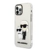 Karl Lagerfeld IML Glitter Karl and Choupette NFT Zadní Kryt pro iPhone 12/12 Pro Transparent