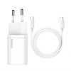 Baseus TZCCSUP-L02 Super Si Quick Nabíječka USB-C 25W + Datový Kabel USB-C  to USB-C 1m White