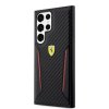 Ferrari PU Carbon Zadní Kryt pro Samsung Galaxy S23 Ultra Black