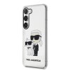 Karl Lagerfeld IML Glitter Karl and Choupette NFT Zadní Kryt pro Samsung Galaxy S23+ Transparent