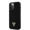 Guess Rhinestones Triangle Metal Logo Kryt pro iPhone 12 Pro Max Black