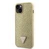 Guess Rhinestones Triangle Metal Logo Kryt pro iPhone 14 Gold