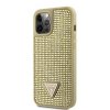 Guess Rhinestones Triangle Metal Logo Kryt pro iPhone 12 Pro Max Gold