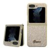 Guess PC/TPU Glitter Flakes Metal Logo Zadní Kryt pro Samsung Galaxy Z Flip 5 Gold