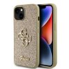 Guess PU Fixed Glitter 4G Metal Logo Zadní Kryt pro iPhone 13 Gold