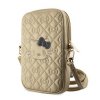 Hello Kitty PU Leather Quilted Pattern Kitty Head Logo Taška na Telefon Gold