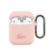 Lacoste Liquid Silicone Glossy Printing Logo Pouzdro pro Airpods 1/2 Pink