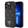 Guess PU Leather 4G Triangle Metal Logo Zadní Kryt pro iPhone 14 Pro Black