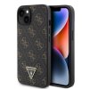 Guess PU Leather 4G Triangle Metal Logo Zadní Kryt pro iPhone 14 Black