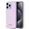 Guess PU Leather Iridescent Metal Script Zadní Kryt pro iPhone 15 Pro Max Purple